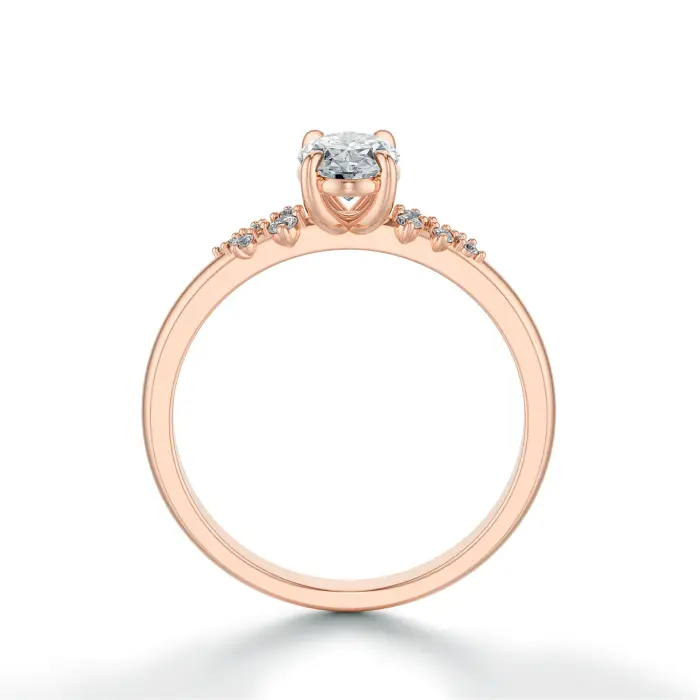 Pierścionek owalny diament różowe złoto 0.60 ct. SBPZ_053